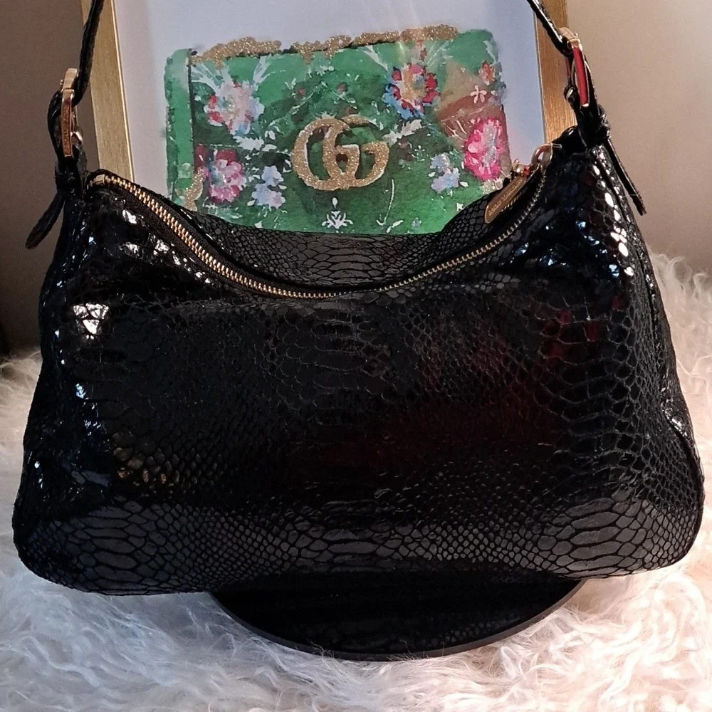 Michael Kors Snakeskin Embossed  Shoulder Bag - Picture 5 of 15